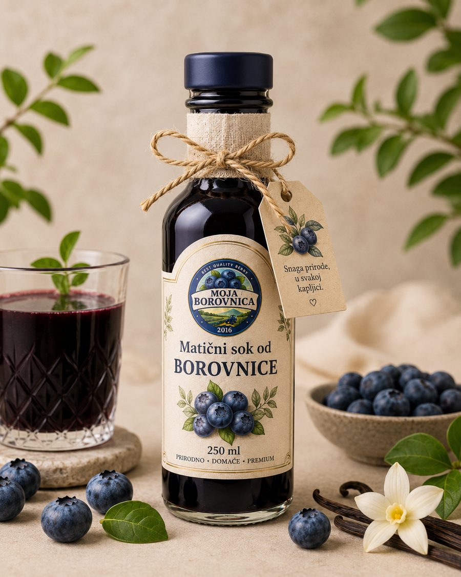 Flašica matičnog soka od borovnice, 250 ml
