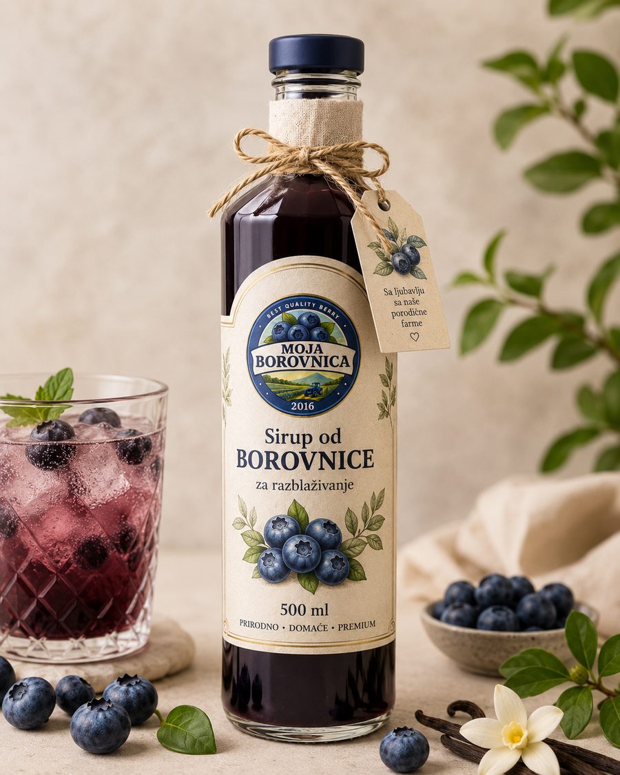 Flašica sirupa od borovnice, 500 ml