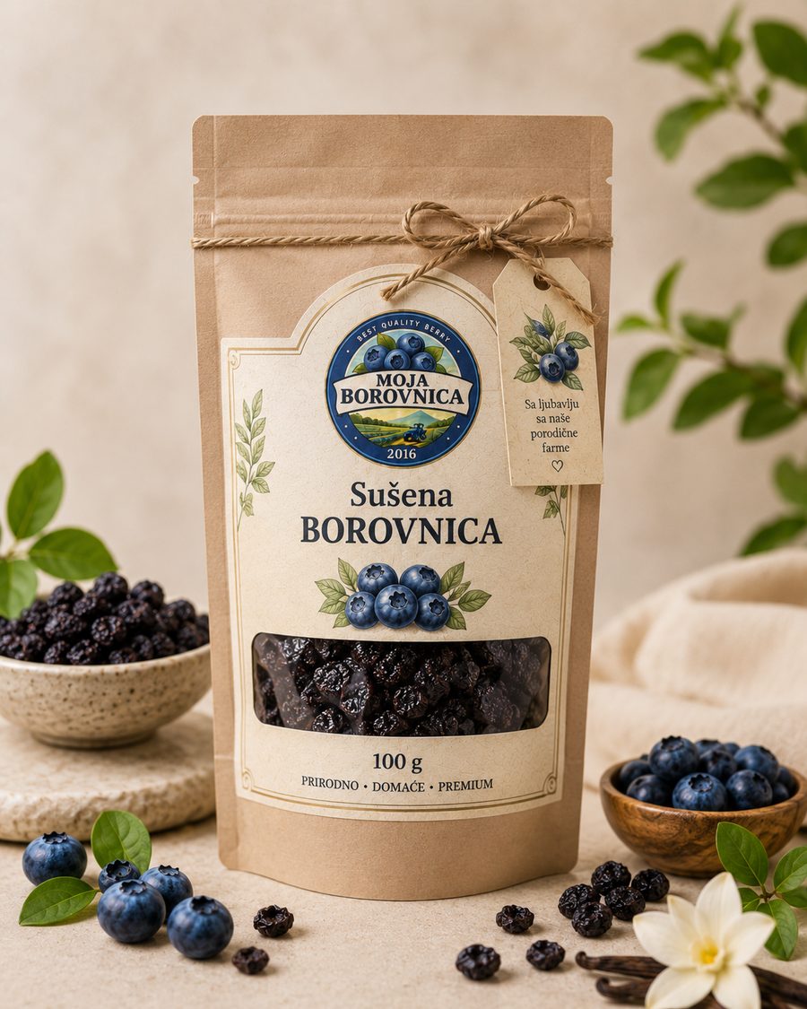 Kesica sušene borovnice, 100 g